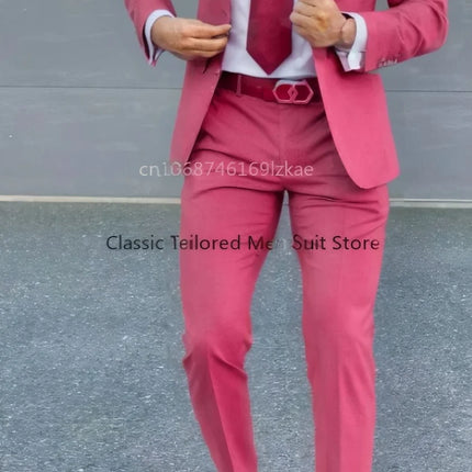 Men's Suit 2 Piece Suit   Jacket Pants Formal Wedding Tuxedo Groom Clothes Custom Color Blazer XS-5XL
