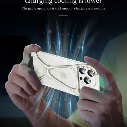 Alloy Bare Metal Feel Phone Case For Iphone 13 14 15 16 Pro Max Metal Frameless Heat Dissipation Phone Cover For IPHON 16 Promax
