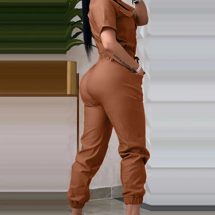 Women's Casual High Waist Cargo Jumpsuits Female Clothes Temperament Commuting New Fashion Women Tapered Pants Long Jumpsuits