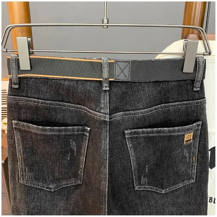 Stylish Slim Fit Men's Jeans Elastic Casual Long Pants Spring Autumn Winter Korean Version Trendy Brand Versatile Straight Leg