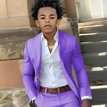 Casual Suit Boys Wedding Tuxedo Light Green Jacket Pants 2 Piece Set Formal Clothes Holiday Party Blazer Kids Custom Outfit