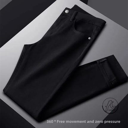 High-End Black Jeans For Men Straight-Leg Trendy Versatile Elastic Lightweight Luxury Trousers New Arrival Autumn/Winter