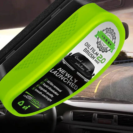 Glass Oil Film Remover 150ml Car Window Cleaner Board Strong Front Windshield Stain Removal Agent Anti-Fog Glass Cleaning Brush