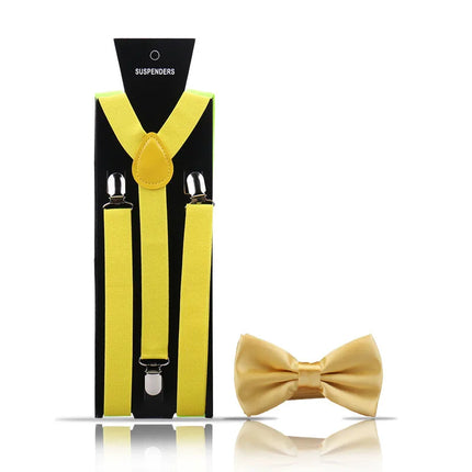 Elegant Fashion Adult Men's Suspenders And Bow Tie Two Pcs Set Harness Man For Pants Gentleman Suit Accessories Wedding Business