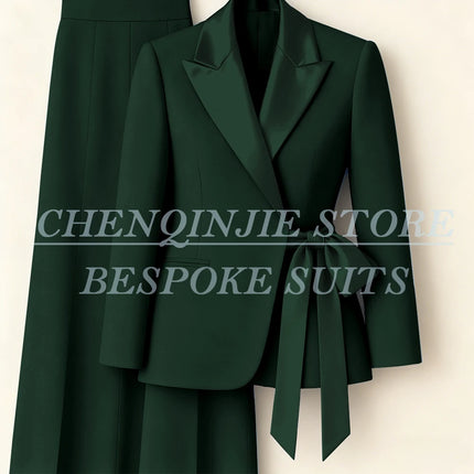 Customzied Women's Suits Blazer Fashion Peak Lapel Skinny Office Lady Outfits Formal Female 2 Piece Jacket Pants Full Sets