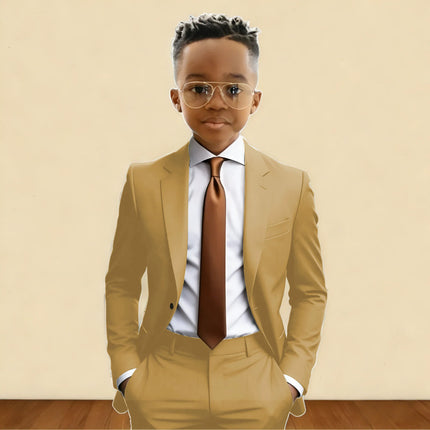 Darrk Green Boy Formal Wedding Suits Notch Lapel Kids Jacket Pants 2 Pieces Child Tuxedo Casual Suit for 2-16 Years Old Children