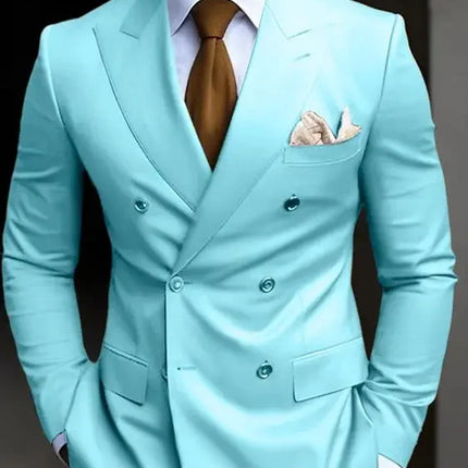 Men's Solid Color Business Suit 2025 High Quality Fashion Formal Business Men's Suit Slim Fit 2 Piece Two Button Blazer Pants