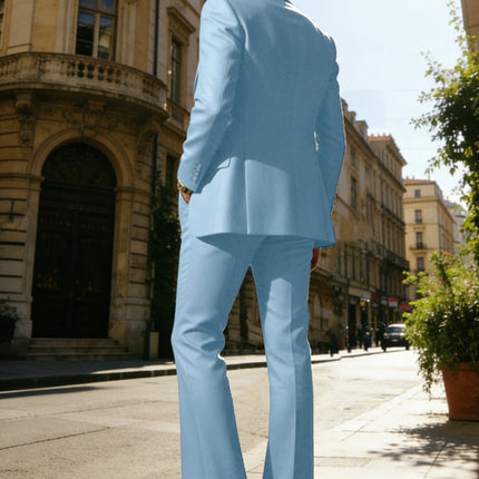 Men's Retro Wide Leg Suit 2PCS Suit Blazer and Flared Pants Fashion Streetwear Wedding Prom Party Business Jacket Tuxedo Outfit