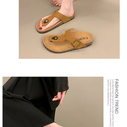 Women's Classic Buckle Strap Birken Slippers 2025 Summer New Design Brand Soft Cork Sandals Ladies Comfort Beach Flip Flop Shoes