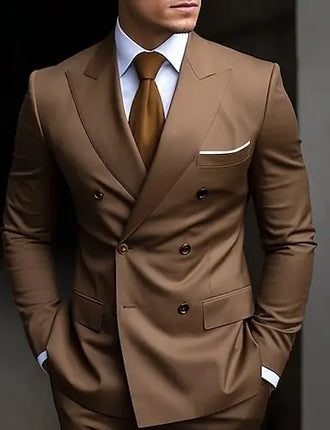Men's Solid Color Business Suit 2025 High Quality Fashion Formal Business Men's Suit Slim Fit 2 Piece Two Button Blazer Pants