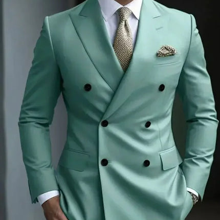 Men's Solid Color Business Suit 2025 High Quality Fashion Formal Business Men's Suit Slim Fit 2 Piece Two Button Blazer Pants