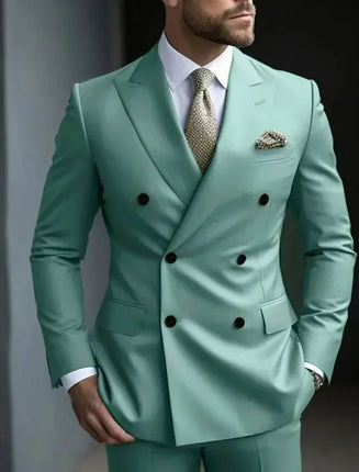 Men's Solid Color Business Suit 2025 High Quality Fashion Formal Business Men's Suit Slim Fit 2 Piece Two Button Blazer Pants
