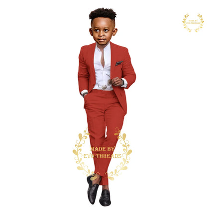 Boys' grass green suit 2-piece set (jacket+pants) premium linen casual blazer custom child tuxedo for summer beach wedding party