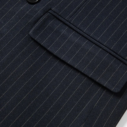 2025 new men's striped suit (suit + trousers) stylish and handsome British style wedding handsome two-piece set