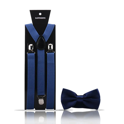 Elegant Fashion Adult Men's Suspenders And Bow Tie Two Pcs Set Harness Man For Pants Gentleman Suit Accessories Wedding Business