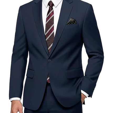 Elegant Men's Suit 2-Piece Set Slim Fit Jacket Pants for Men Wedding Party Formal Business Blazer Classic Prom Tuxedo 2026 New