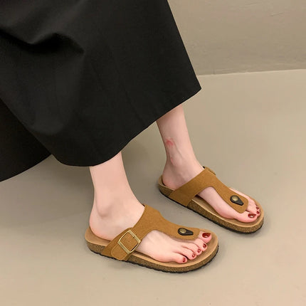 Women's Classic Buckle Strap Birken Slippers 2025 Summer New Design Brand Soft Cork Sandals Ladies Comfort Beach Flip Flop Shoes