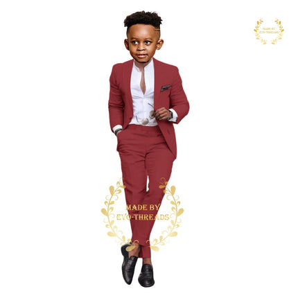 Boys' grass green suit 2-piece set (jacket+pants) premium linen casual blazer custom child tuxedo for summer beach wedding party