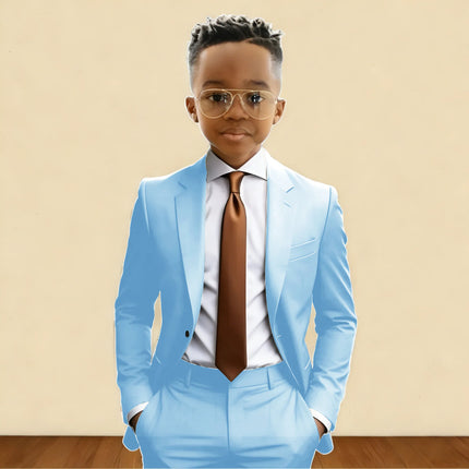 Darrk Green Boy Formal Wedding Suits Notch Lapel Kids Jacket Pants 2 Pieces Child Tuxedo Casual Suit for 2-16 Years Old Children
