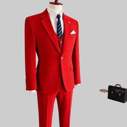 Men's Professional Business Attire Suit Set with Waistcoat And Trousers for Wedding Formal Wear