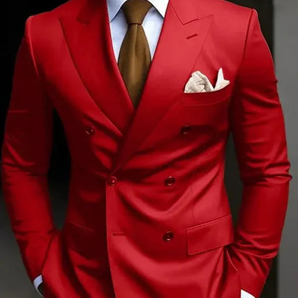 Men's Solid Color Business Suit 2025 High Quality Fashion Formal Business Men's Suit Slim Fit 2 Piece Two Button Blazer Pants
