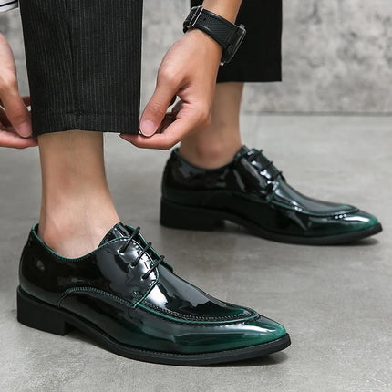 Italian Oxford Shoes For Men Luxury Patent Leather Wedding Shoes Pointed Toe Dress Leather Shoes Classic Original Derbies Shoes