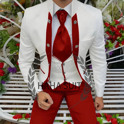Men's Suits Wedding Suits Slim Fit Custom  Groomsmen 3-Piece Suits Full Set Banquet Groom Suits