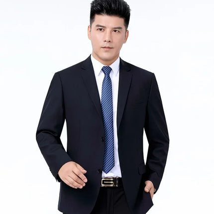 Solid Color Suit Men's Formal Wedding Best Man Sales Work Clothes Gentleman's Professional Show Business Office (Blazer+ Pants)