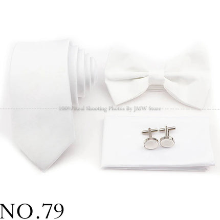 Hot Sale Purple Pink Sage Green Tie Set Polyester Necktie Bowtie Cufflink Brooch For Groom Suit Wedding Cravat Shirt Accessory