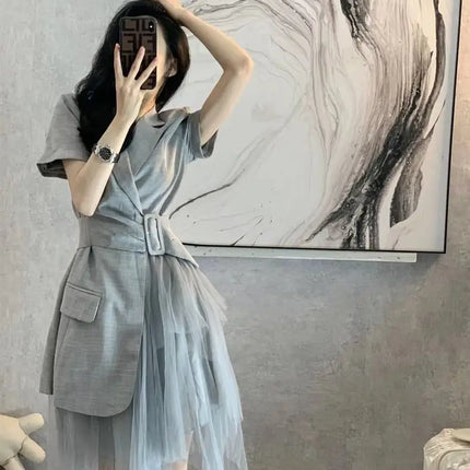 Women Clothing Temperament Suit Dress Robe Summer Dress Vestidos De Mujer Elegantes New Feminino Платье