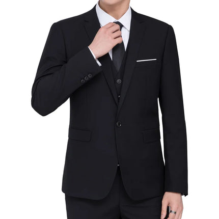 2026 Men Suit Coat Fashion Solid Color Turn Down Collar Male Outerwear Single-breasted Long Sleeve Business Versatile Man Jacket