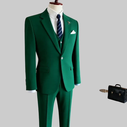 Men's Professional Business Attire Suit Set with Waistcoat And Trousers for Wedding Formal Wear