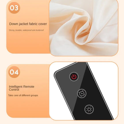 Folded Electric Clothes Dryer Remote Control Multifunctional Dryer Machine Portable Travel Warm Laundry Dryer with Timing Home