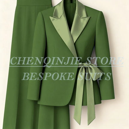 Customzied Women's Suits Blazer Fashion Peak Lapel Skinny Office Lady Outfits Formal Female 2 Piece Jacket Pants Full Sets