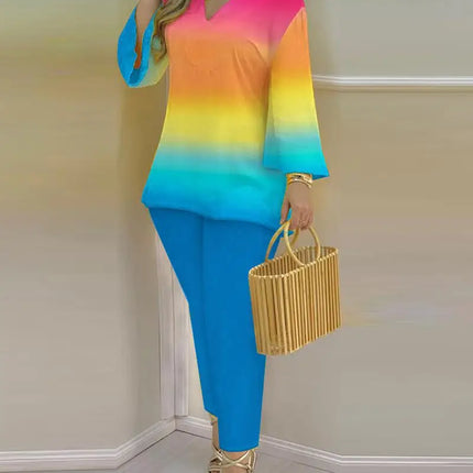 Pants Set New 2023 Spring & Summer Printed Fashion 2-Piece Suit