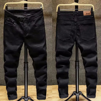 Stylish Slim Fit Men's Jeans Elastic Casual Long Pants Spring Autumn Winter Korean Version Trendy Brand Versatile Straight Leg