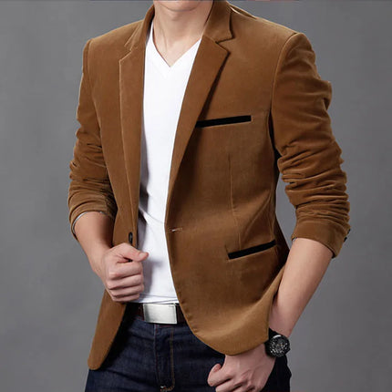 Men Corduroy Suits Jackets Male Smart Casual Dress Suits High Quality Blazers Slim Single-breasted Suits Jackets And Coats 4XL