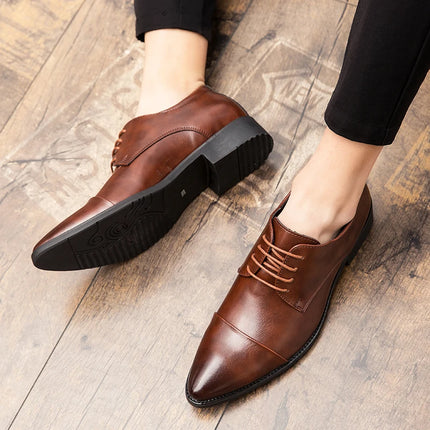 Men Dress Pointed Derby Shoes Luxury Business Social Suits Quality Handmade Fashion Wedding Shoes for Man 2024 New Formal Shoes