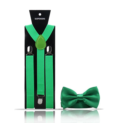 Elegant Fashion Adult Men's Suspenders And Bow Tie Two Pcs Set Harness Man For Pants Gentleman Suit Accessories Wedding Business