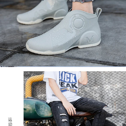 New Men's Outdoor Fishing Shoes Punk Ankle Rubber Boots Waterproof Strong Blocking Water Shoes Kitchen Shoes Size 39-44