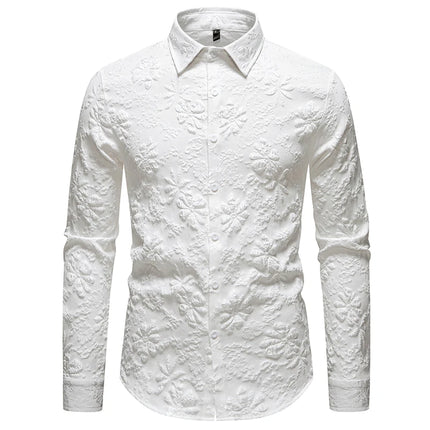 Black White Streetwear Hip Hop Shirt Men Tassels Party Night Club Men's Shirts With Long Sleeves Euro Size Spring Autumn
