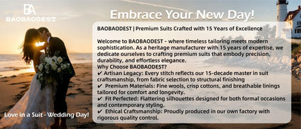 Men's Wedding Groomsmen Suit Set High-Quality Solid Color Casual Office Menswear Jacket + Vest + Pants