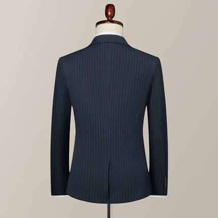2025 new men's striped suit (suit + trousers) stylish and handsome British style wedding handsome two-piece set