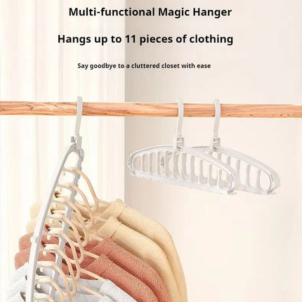 Multi-functional Folding 11-Hole Hanger Closet Organizer Rack Space-saving Multi-tier Hanging Rack Indoor Clothes Drying Rack