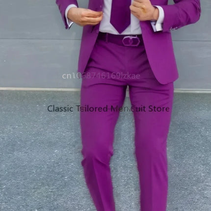 Men's Suit 2 Piece Suit   Jacket Pants Formal Wedding Tuxedo Groom Clothes Custom Color Blazer XS-5XL