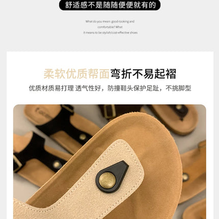 Women's Classic Buckle Strap Birken Slippers 2025 Summer New Design Brand Soft Cork Sandals Ladies Comfort Beach Flip Flop Shoes