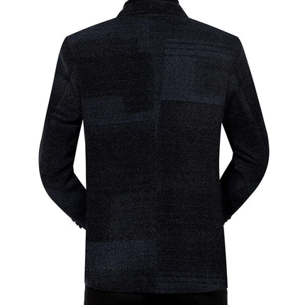 Man Suit Coat Fashion Striped Pocket Long Sleeve Male Outerwear Turn Down Collar Single-breasted Business Men Blazer