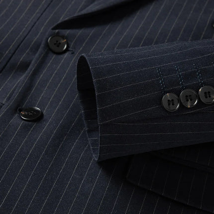 2025 new men's striped suit (suit + trousers) stylish and handsome British style wedding handsome two-piece set