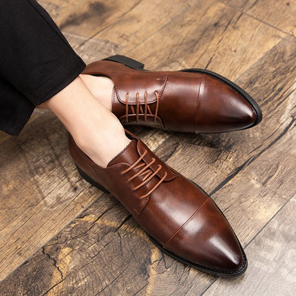 Men Dress Pointed Derby Shoes Luxury Business Social Suits Quality Handmade Fashion Wedding Shoes for Man 2024 New Formal Shoes