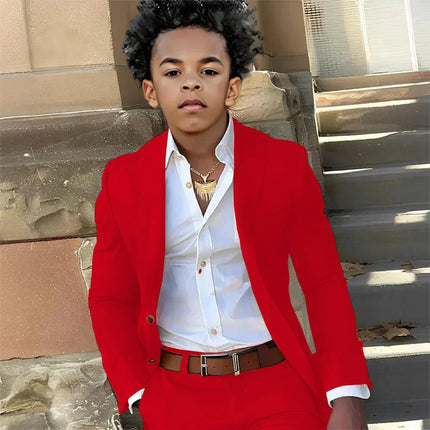 Casual Suit Boys Wedding Tuxedo Light Green Jacket Pants 2 Piece Set Formal Clothes Holiday Party Blazer Kids Custom Outfit